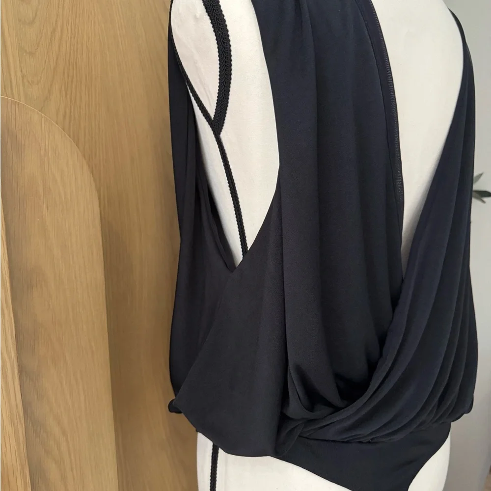 Free People Black Sleeveless Drape Bodysuit - L - Picture 6 of 8
